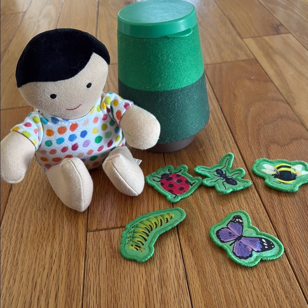 Colorful Plush Doll and Insect Toy Set